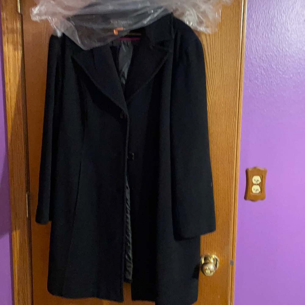 Black winter coat.